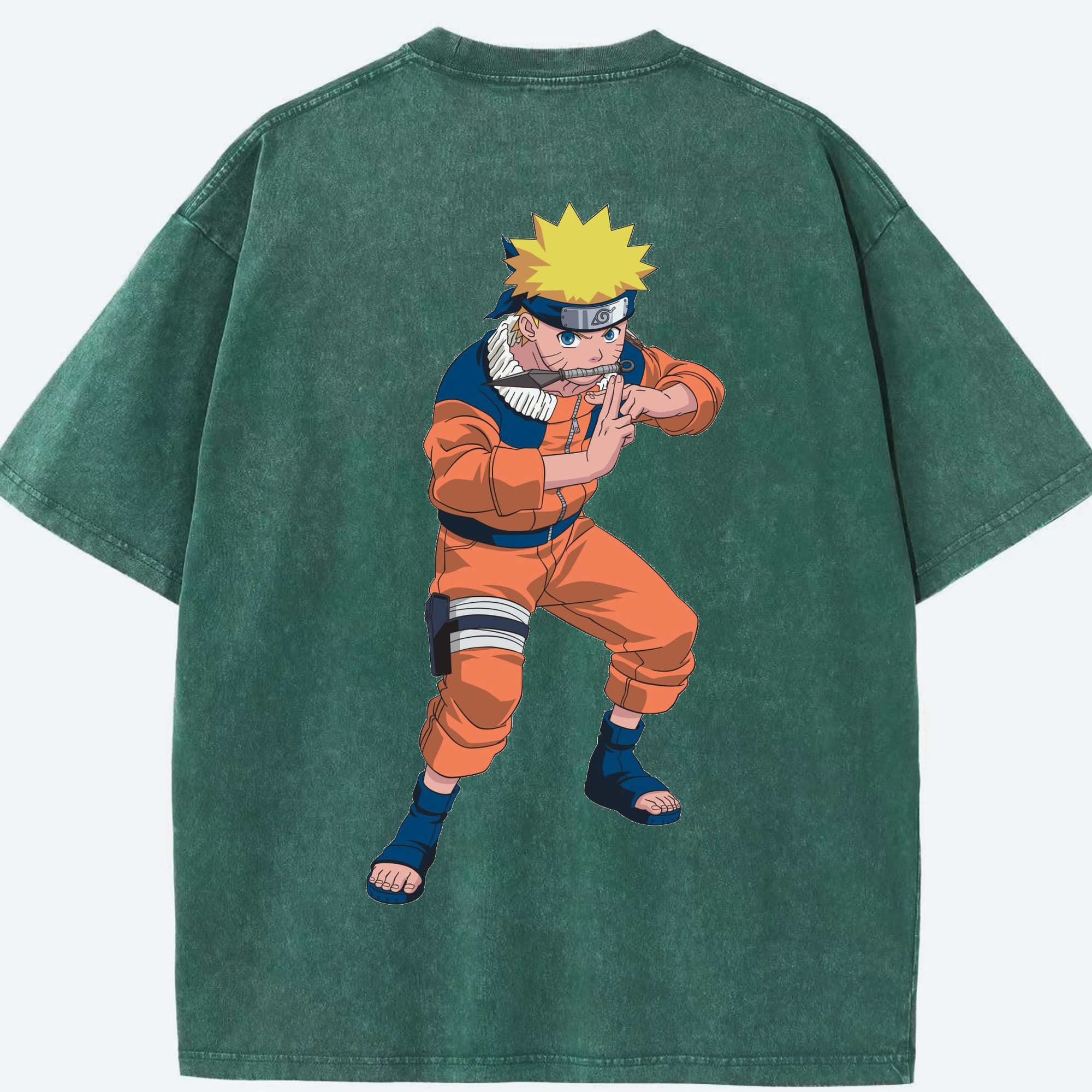 （画像用） NARUTO -ナルト- うずまき ナルト Uzumaki Naruto 綿100% ヴィンテージ風 半袖Tシャツ（背面プリント）